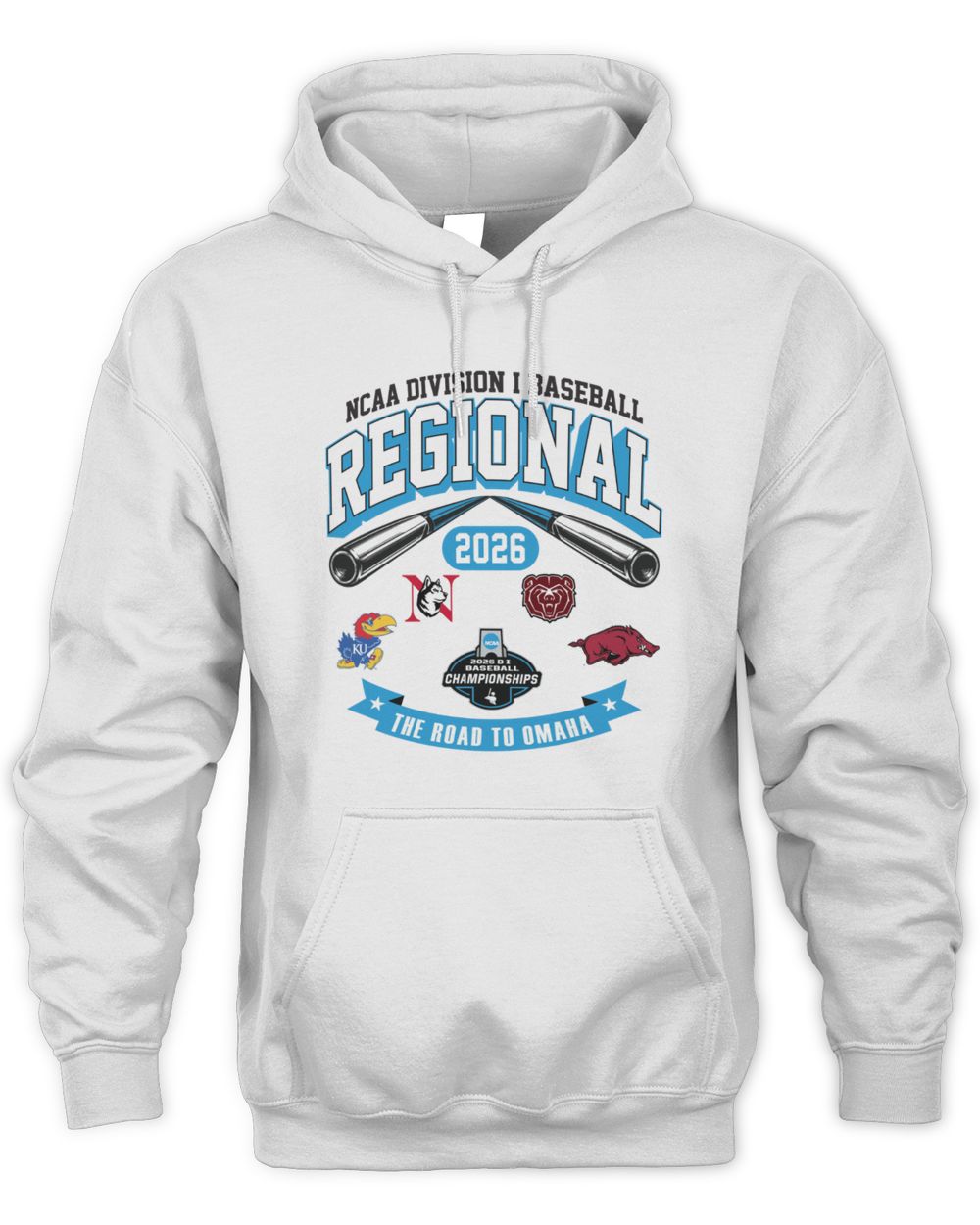 2026 NCAA Division I Baseball Regional Arkansas Razorbacks The Road To Omaha Hoodie